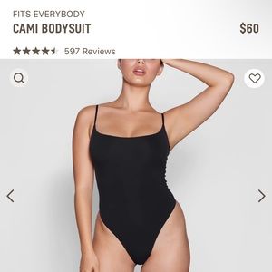 SKIMS Fits Everybody Cami Bodysuit - Black - XS